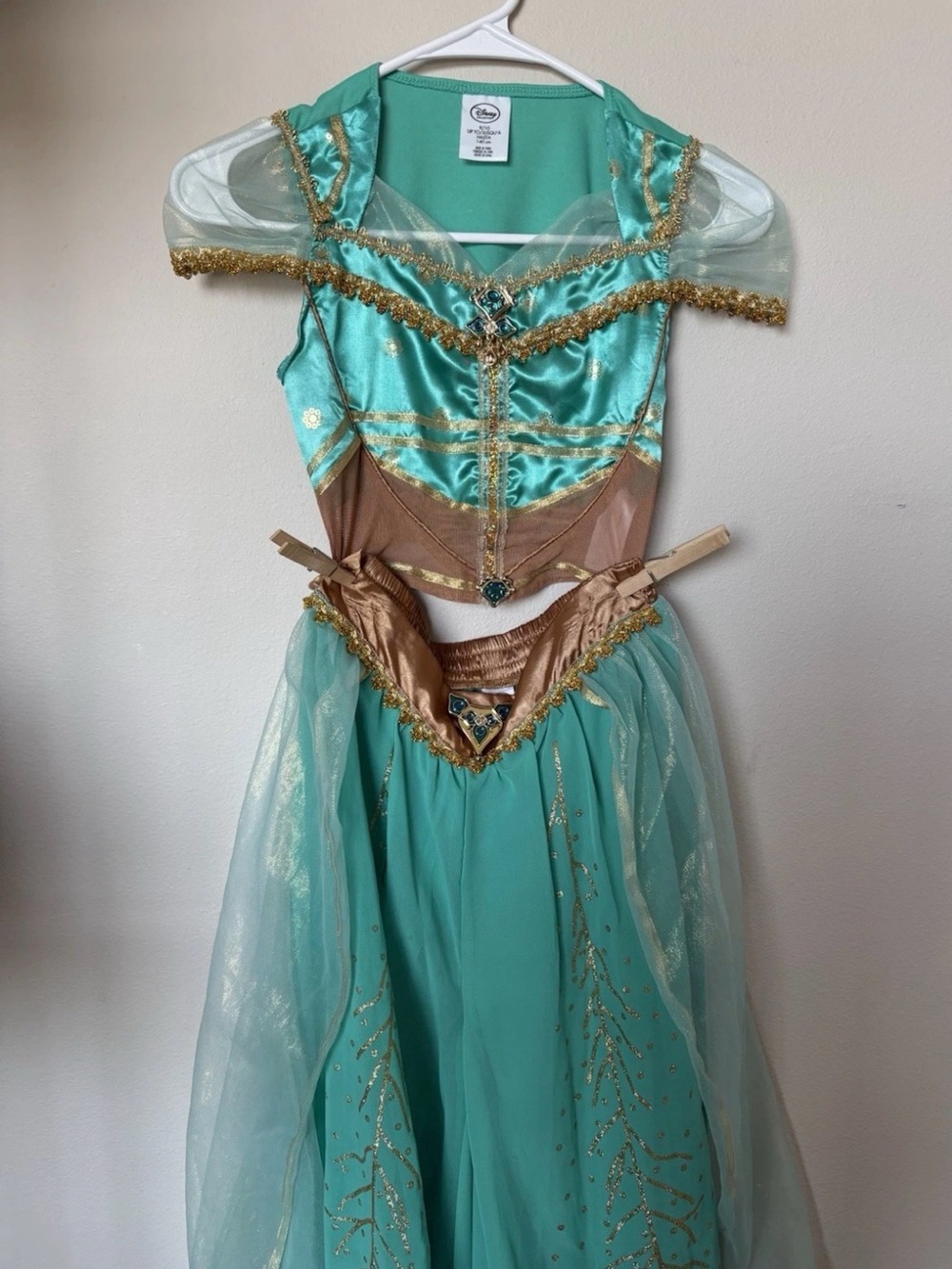 Disney Teal and Gold Princess Dress Costume Halloween